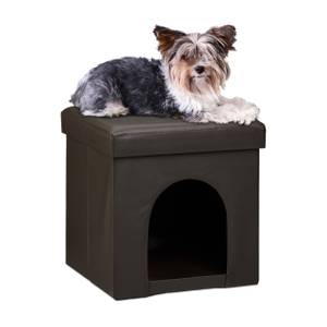 Hundebox Sitzhocker Dunkelbraun - 38 x 38 x 38 cm