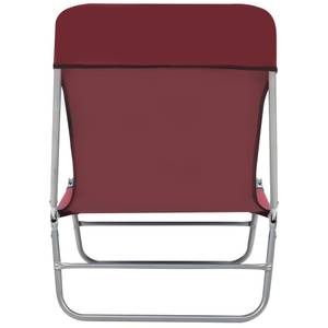 Lot de 2 chaises longues pliables Rouge - Métal - 182 x 25 x 56 cm