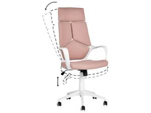 Chaise de bureau DELIGHT Pêche - Rose foncé - Blanc