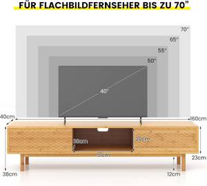 TV Schrank TH32761ZMDE Braun - Holzwerkstoff - 40 x 38 x 160 cm