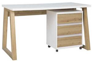 Schreibtisch mit Rollcontainer IWO Braun - Holzwerkstoff - 135 x 75 x 65 cm