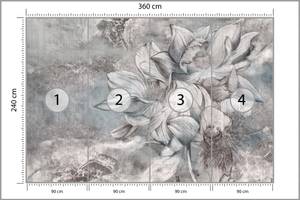 Fototapete BLUMEN Beton Abstraktion 360 x 240 x 240 cm