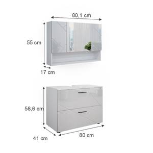 Mobilier de salle de bains Irma Blanc brillant - Blanc