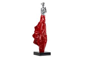 Sculpture moderne Allegory of Passion Rouge - Argenté - Pierre artificielle - Matière plastique - 24 x 88 x 24 cm