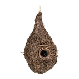 Vogelnest in Tropfenform Braun - Metall - Rattan - 16 x 30 x 16 cm