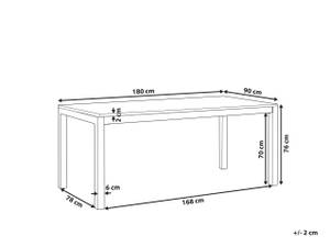 Table de salle à manger GROSSETO Aluminium - Translucide - 90 x 76 x 180 cm