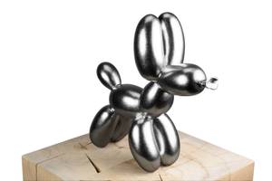 Sculpture moderne Soulevée Argenté - Pierre artificielle - Matière plastique - 28 x 26 x 10 cm