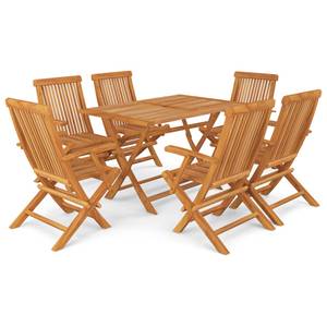 Garten-Essgruppe (7-teilig) 3004609-2 Braun - Massivholz - Holzart/Dekor - 70 x 75 x 120 cm