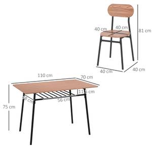 Essgruppe 83A-077V80TK Braun - Holzwerkstoff - 70 x 75 x 110 cm