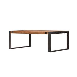 Table basse 110x70cm style industriel Marron - En partie en bois massif - 110 x 40 x 70 cm