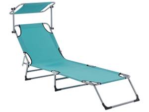 Chaise longue FOLIGNO Bleu - Argenté - Turquoise