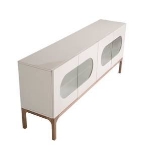 Sideboard aus Grau und Walnussholz Grau - Holzwerkstoff - 180 x 75 x 41 cm