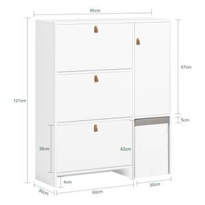 Armoire à Chaussures FSR107-W Blanc - Bois manufacturé - 95 x 121 x 30 cm