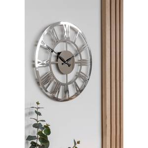 Wanduhr TIME Silber - Metall - 60 x 60 x 3 cm