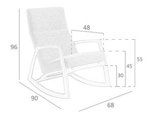 Fauteuil à bascule 5106 Gris - Textile - 68 x 96 x 90 cm