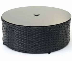 Poly-Rattan Garnitur E17 rund Anthrazit - Schwarz - Orange