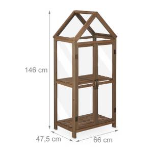 Holz Gewächshaus Balkon Braun - Holzwerkstoff - Kunststoff - 66 x 146 x 48 cm