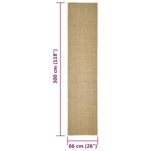 Tapis en sisal 3032244-1 Marron châtaignier - 66 x 300 cm