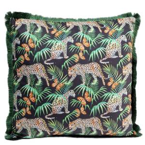 Coussin à franges Jungle léopards Polyester - Multicolore