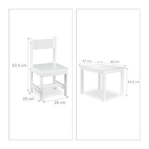 Kindersitzgruppe weiß mit 2 Stühlen Weiß - Holzwerkstoff - 59 x 46 x 47 cm