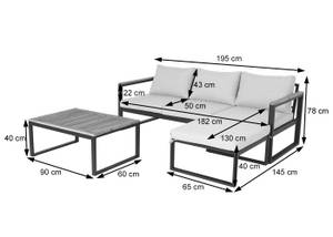 Garten-Garnitur L26b (3er-Set) Braun - Hellgrau