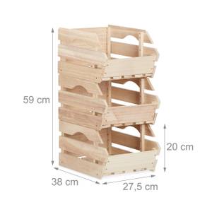Boîtes empilables en bois Marron - Bois manufacturé - 28 x 20 x 38 cm