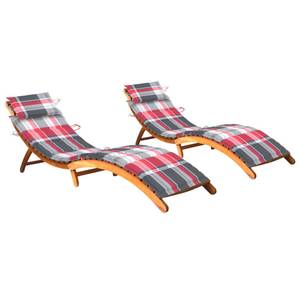 Chaise longue (lot de 2) 3012867-3 Noir - Rouge