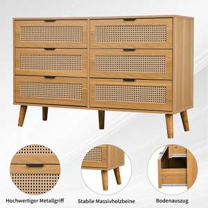 Sideboard Coeus Ⅶ Braun - Holzwerkstoff - Metall - Massivholz - Holzart/Dekor - 40 x 77 x 120 cm