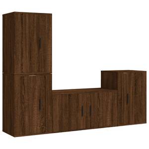 TV-Schrank 4er Set D921 Eiche Schwarzbraun Dekor