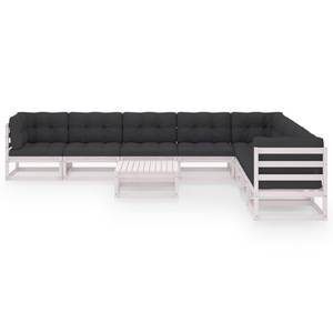 Garten-Lounge-Set (9-teilig) 3009840-2 Anthrazit - Schwarz - Weiß