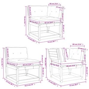 Gartensitzgruppe K496(5-tlg) Braun - Massivholz - 78 x 73 x 64 cm