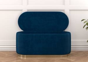 Ovaler Pouf Scarlett Marineblau