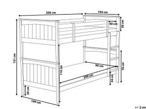 Lit d'enfant RADON Blanc - 206 x 151 x 104 cm