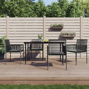 Gartenstuhl 3187091 (4er Set) Schwarz - Metall - Polyrattan - 54 x 83 x 60 cm