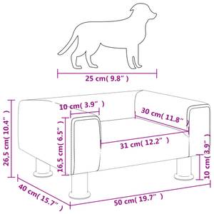 Hundebett 3015972 Hellgrau - 50 x 40 cm