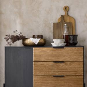 Sideboard HFSB02-SCH Schwarz - Holzwerkstoff - Metall - 114 x 83 x 40 cm