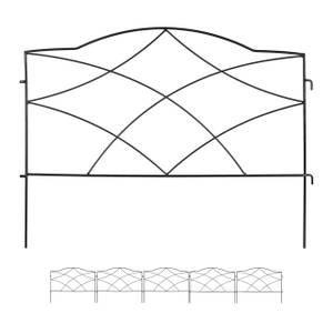 6-teiliger Beetzaun aus Metall Schwarz - Metall - 61 x 46 x 1 cm