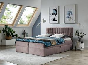 Boxspringbett TREZO 3 Hellbraun - Breite: 126 cm