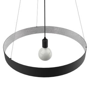 Suspension Halo Noir - Argenté - Diamètre : 60 cm