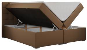 Boxspringbett CARMEN Braun - Breite: 140 cm - H3 - Kunstleder