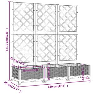 Jardinière de jardin 3012791-2 Gris lumineux - 40 x 121 x 120 cm