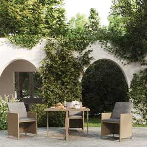 Gartentisch Beige - Metall - Polyrattan - 109 x 74 x 109 cm