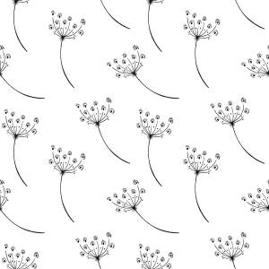 Papier Peint FLEURS Colorées Plantes Noir - Blanc - Papier - Textile - 53 x 1000 x 1000 cm