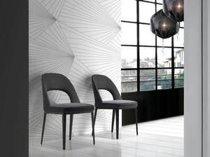 Chaise en tissu avec structure en acier Noir - Textile - 47 x 80 x 50 cm