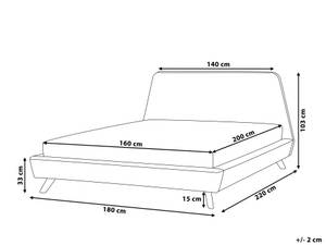 Doppelbett VIENNE Schwarz - Eiche Hell - Breite: 180 cm