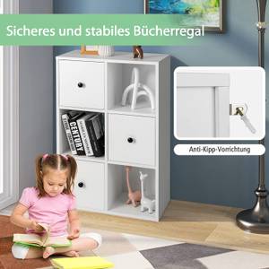 Bücherschrank mit 3 Schubladen Weiß - Holzwerkstoff - 30 x 89 x 60 cm