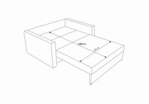 Sofa TWIC Hellgrau - Steingrau - Breite: 132 cm