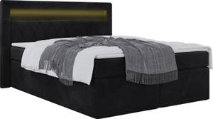 Boxspringbett mit Topper und Led LEVINO Schwarz - 200 x 120 cm - H3