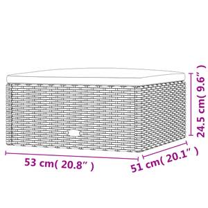 Gartenhocker 3030235-2 Schwarz - Metall - Polyrattan - 53 x 24 x 51 cm