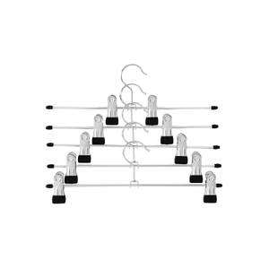 20er-Set Hosenbügel Rockbügel mit Clips Schwarz - Metall - 11 x 3 x 31 cm